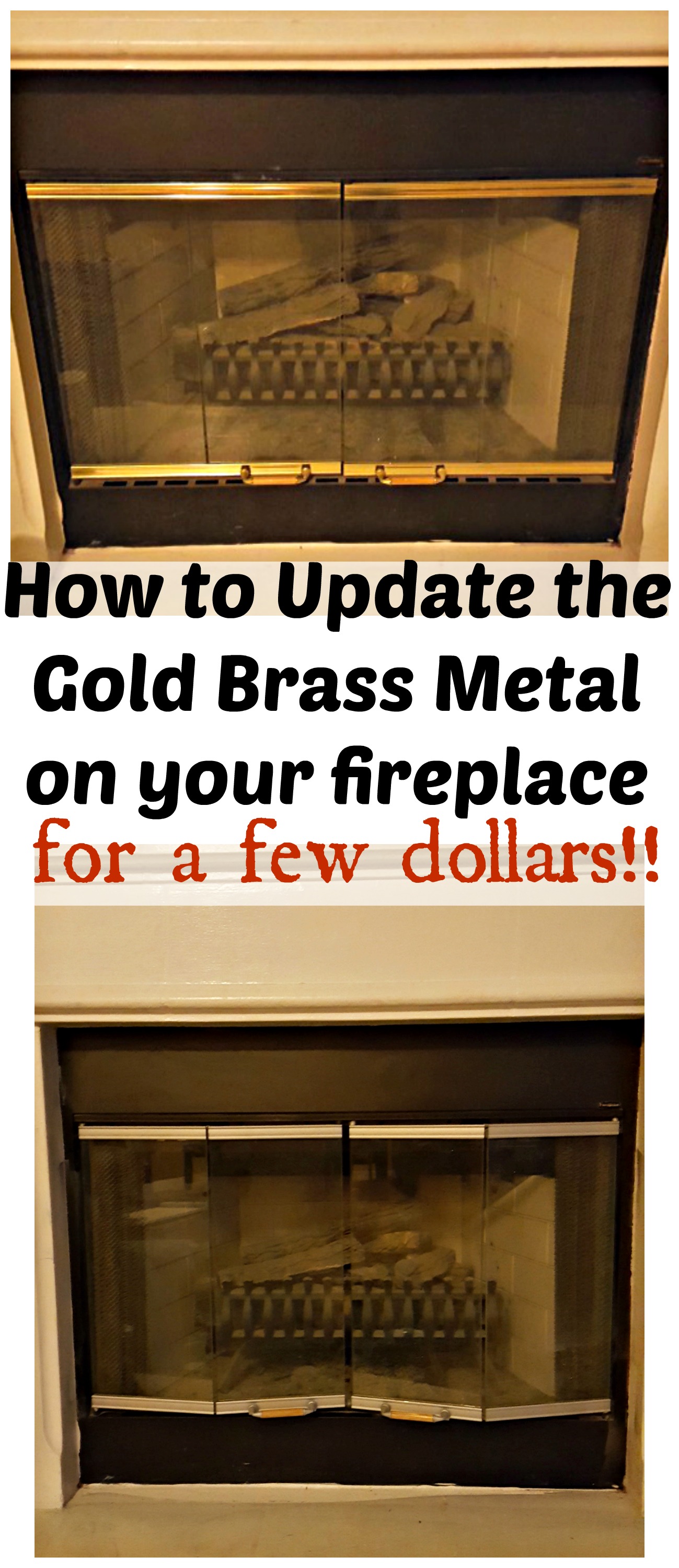 painting brass fireplace