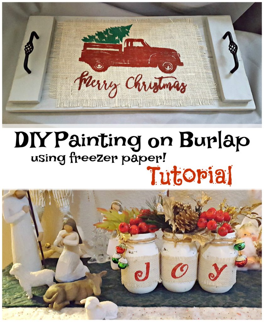 diy painting on burlap with freezer paper tutorial