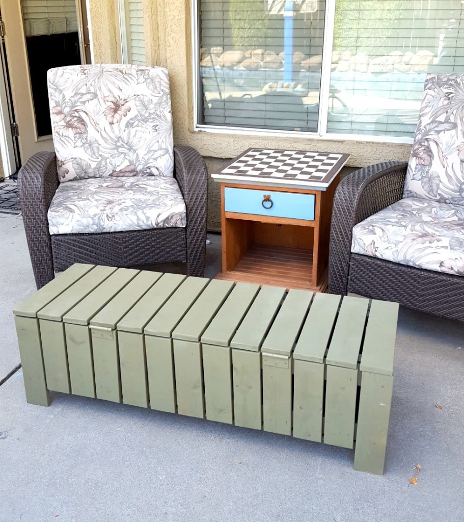 DIY outdoor coffee table storage bench outdoor