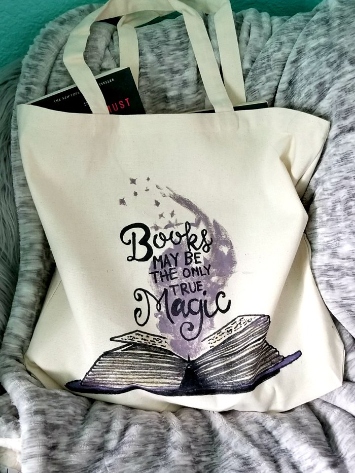 DIY library sharpie book bag