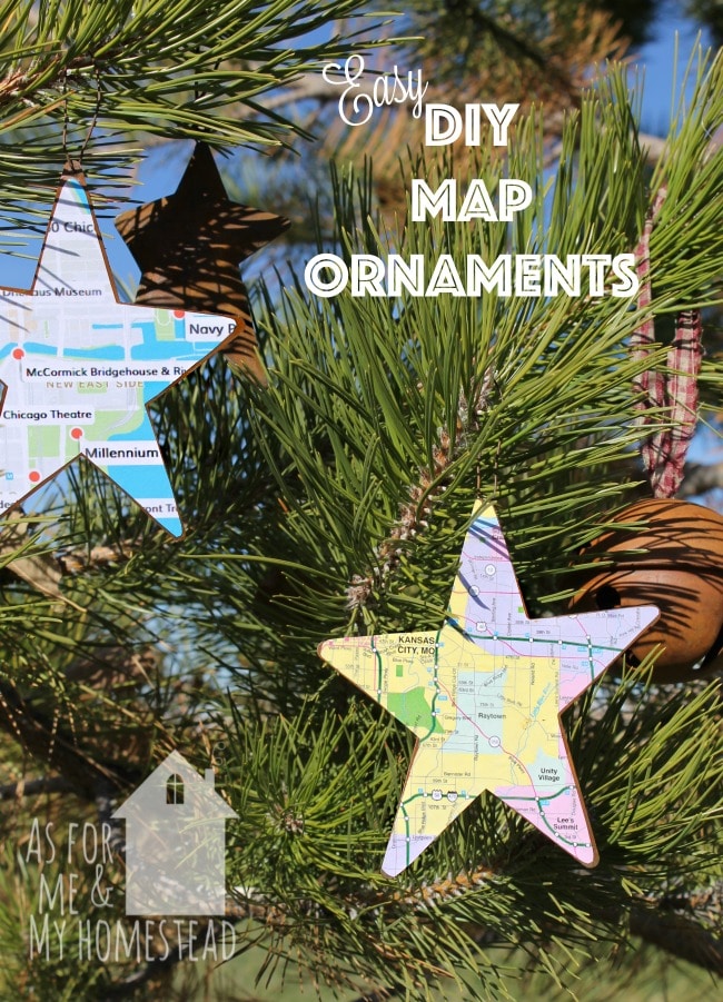 diy map ornaments